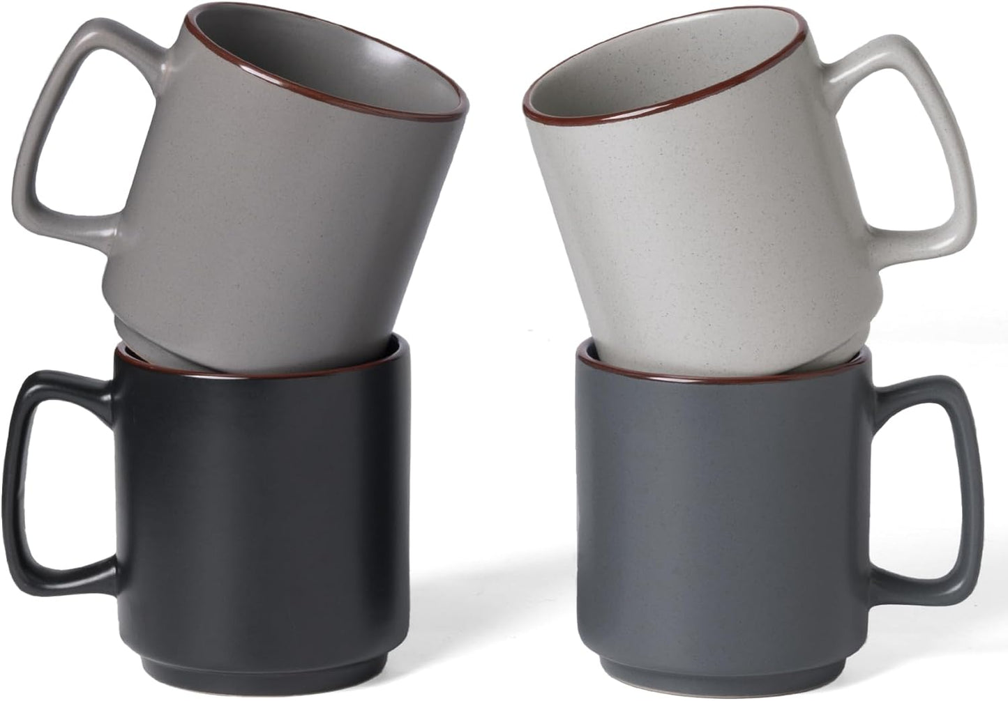 famiware Coffee Mugs Set of 4, Nebula 14oz Coffee Mugs, Ceramic Cup Set with Handle for Latte, Tea