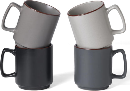 famiware Coffee Mugs Set of 4, Nebula 14oz Coffee Mugs, Ceramic Cup Set with Handle for Latte, Tea