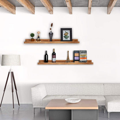 AZSKY 24" Floating Wall Ledge Shelf Wood Picutre Shelf Wall Mounted Nursery Kids Bookshelf Spice