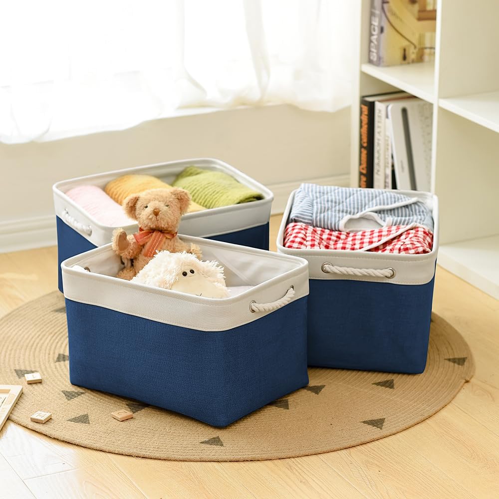 TheWarmHome Organization and Storage for Organizing - 3 Pack 16x12x12 inch Cube Storage Bin for