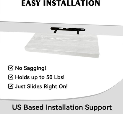 BGMG Wood Floating Shelves 16 inch Set of 2, Rustic Wooden Wall Mount Shelves for Bathroom Living