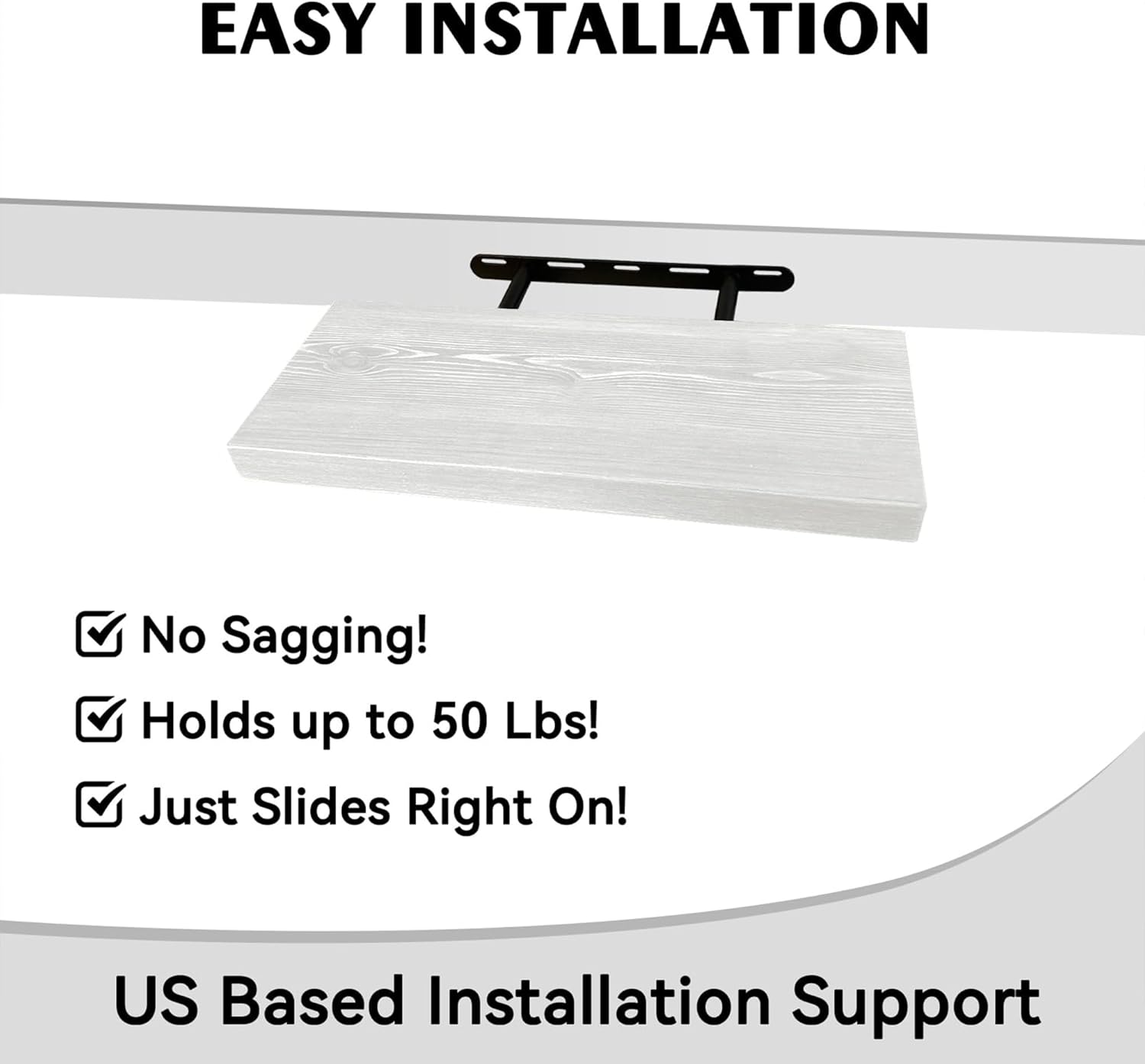 BGMG Wood Floating Shelves 18 inch,White Floating Shelves for Wall,Solid Wood Wall Shelves for