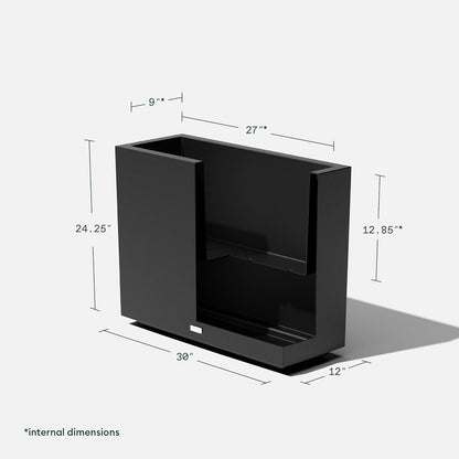 Veradek Block Series Span Plastic Planter - Tall Rectangular Planter for Indoor or Outdoor
