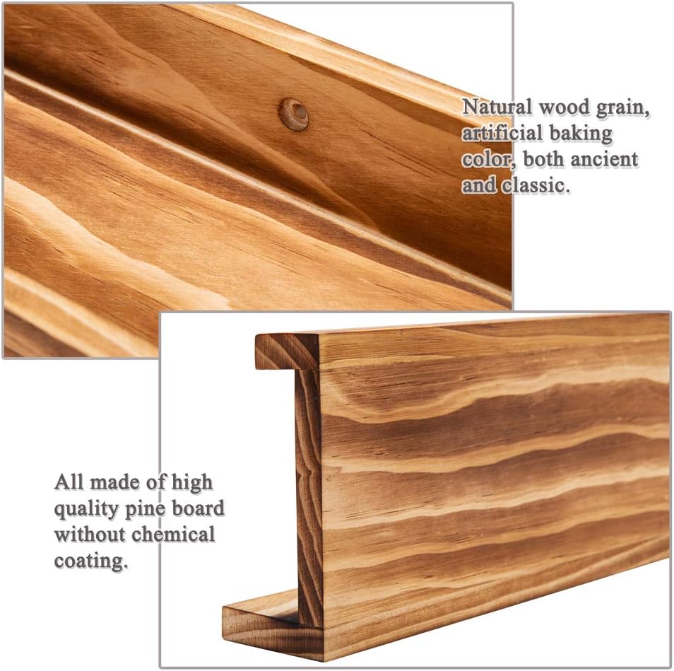 AZSKY Rustic Wood Floating Shelves for Nursery Books Long Wall Bookshelf Photo Picture Ledge Shelf
