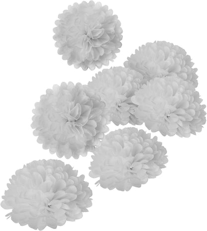 MISU 10" White Tissue Pom Poms DIY Tissue Paper Flowers for Birthday Wedding Baby Shower Tea Party