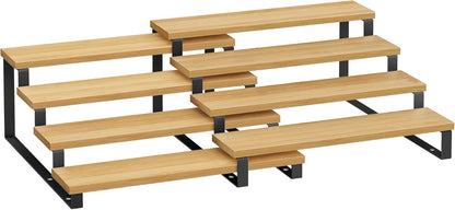SONGMICS Display Risers, Set of 2 Engineered Wood Perfume Organizer Stand, 4-Tier Cupcake Stand