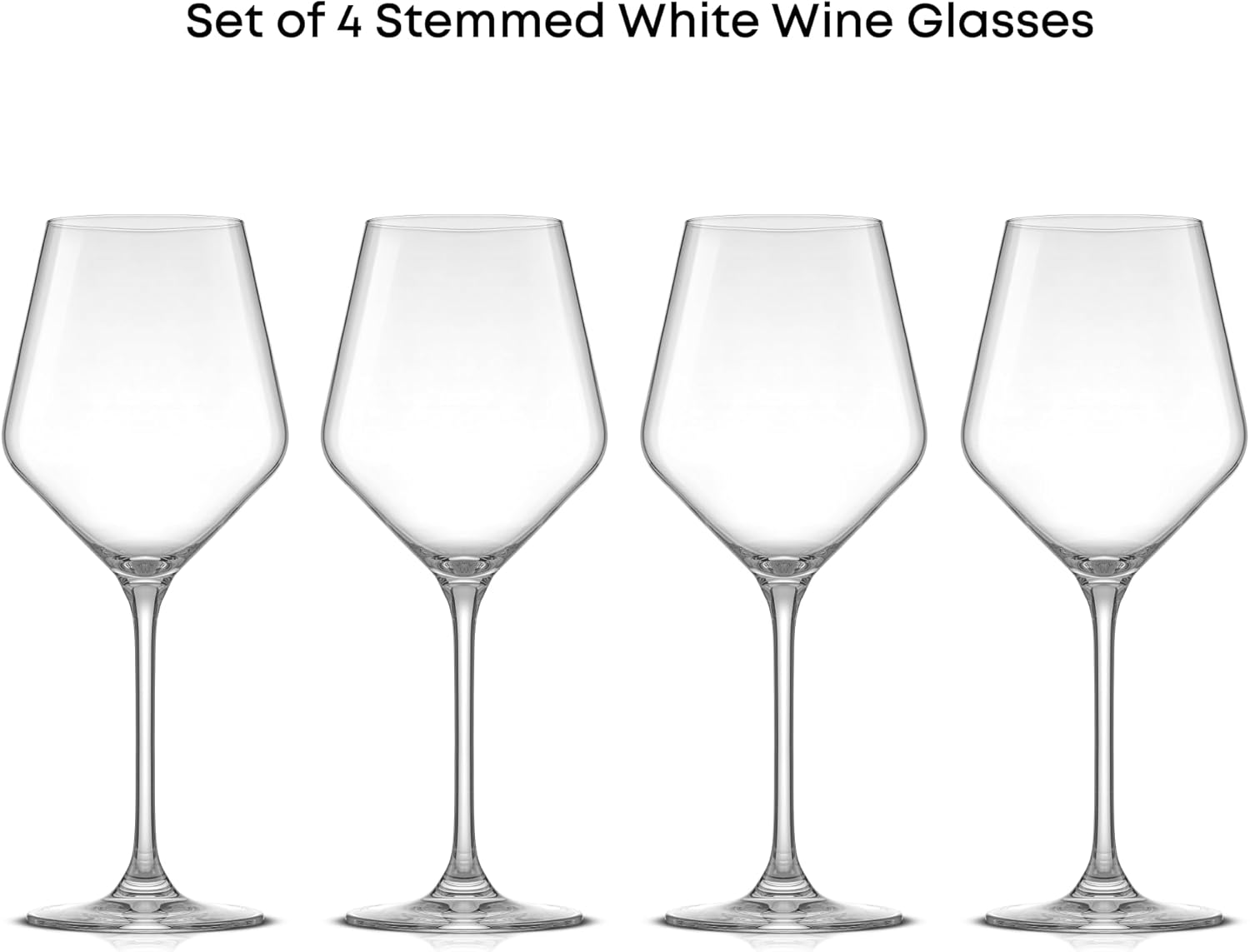 JoyJolt Layla White Wine Glasses, Set of 4 Italian Glasses, 13.5 oz Clear – Made in Europe