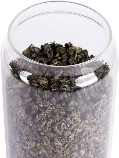 Glass Tea Canister, 25 FL OZ/ 750ml Bulk Food Storage Jar with Airtight Acacia Lid, Glass Food