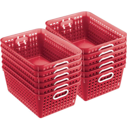 Really Good Stuff Large Plastic Book Baskets, 13.25" by 10" by 5.5"-12-Pack