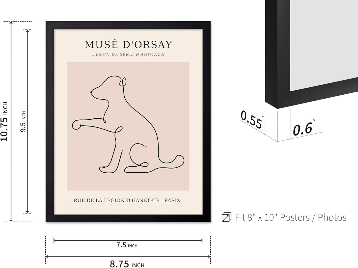 Poster Master Vintage Poster - Retro One Line Dog Drawing Print - Dog Art - Minimal Gift for Men