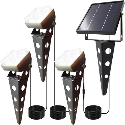 Solar Spot Lights Outdoor Waterproof IP65 Landscape Spotlights with Metal Stake 42ft Cable 3-in-1