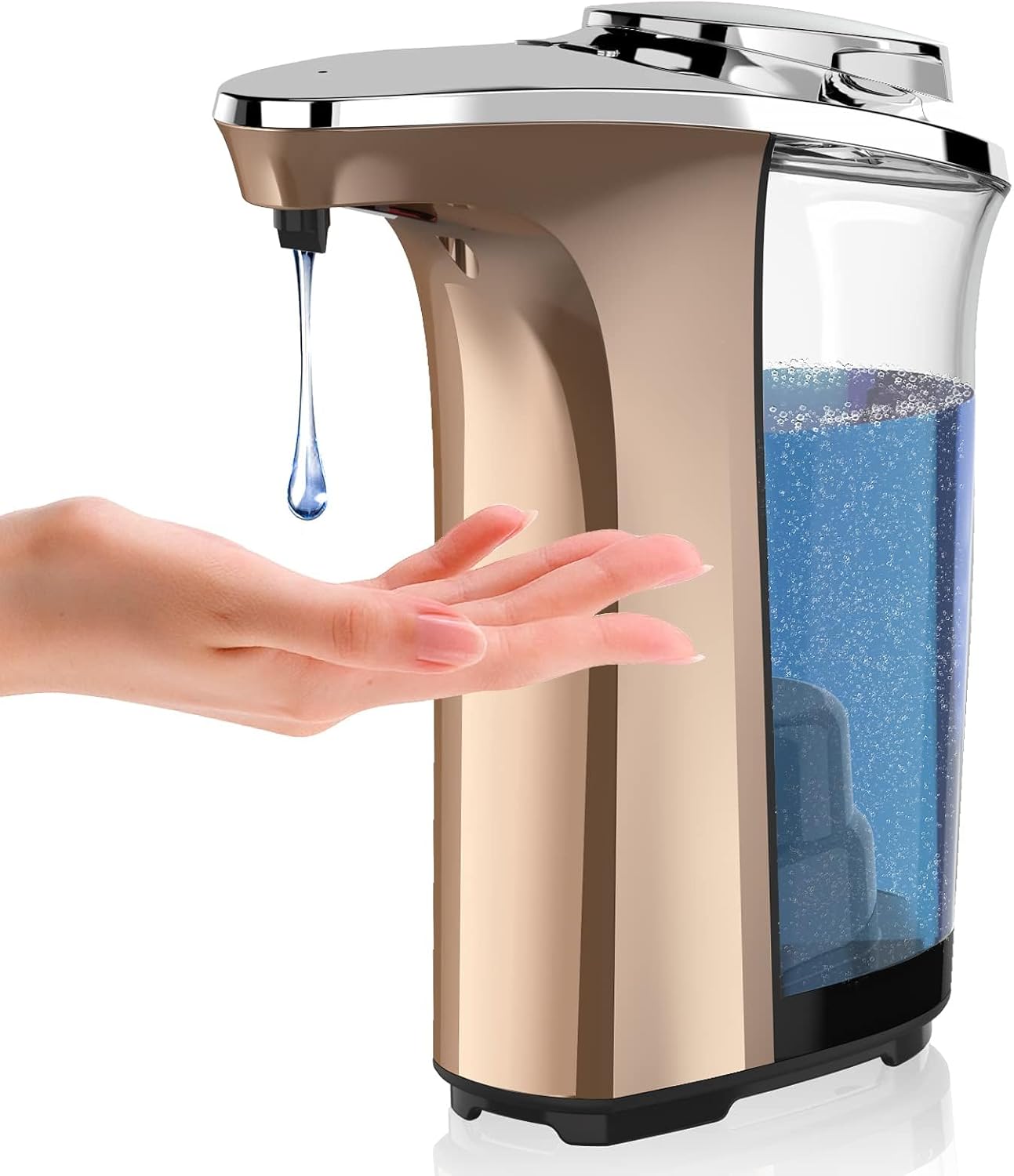 Automatic Soap Dispenser, PZOTRUF Touchless 17oz/500ml with Upgraded Infrared Sensor, 5 Adjustable