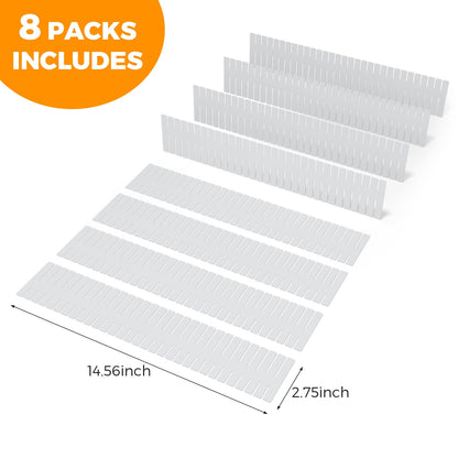 ALBAD Plastic Drawer Dividers Adjustable Drawer Organizer Dividers Separator for Tidying