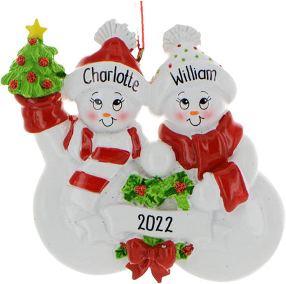 Personalized Our First Christmas Ornament 2025 Snowman Couple Ornaments Snowpeople Couples Ornament