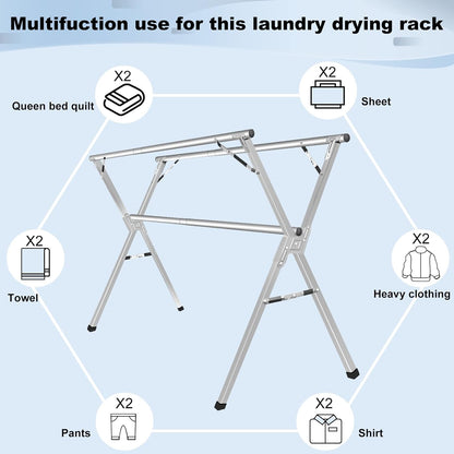 Sarahipe Sillars Clothes Drying Rack, 94.5 inches Laundry Drying Rack Clothing Foldable &
