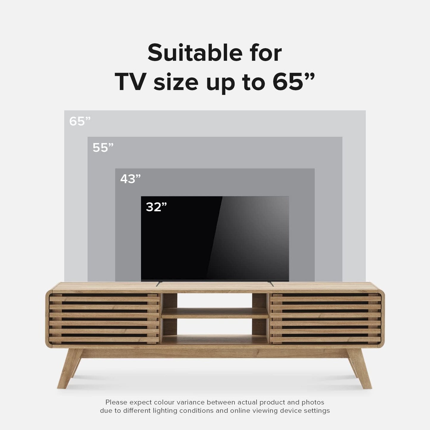 mopio Ensley TV Stand, Mid Century Modern for 55/60/65 inch TV, Farmhouse TV Stand, Entertainment