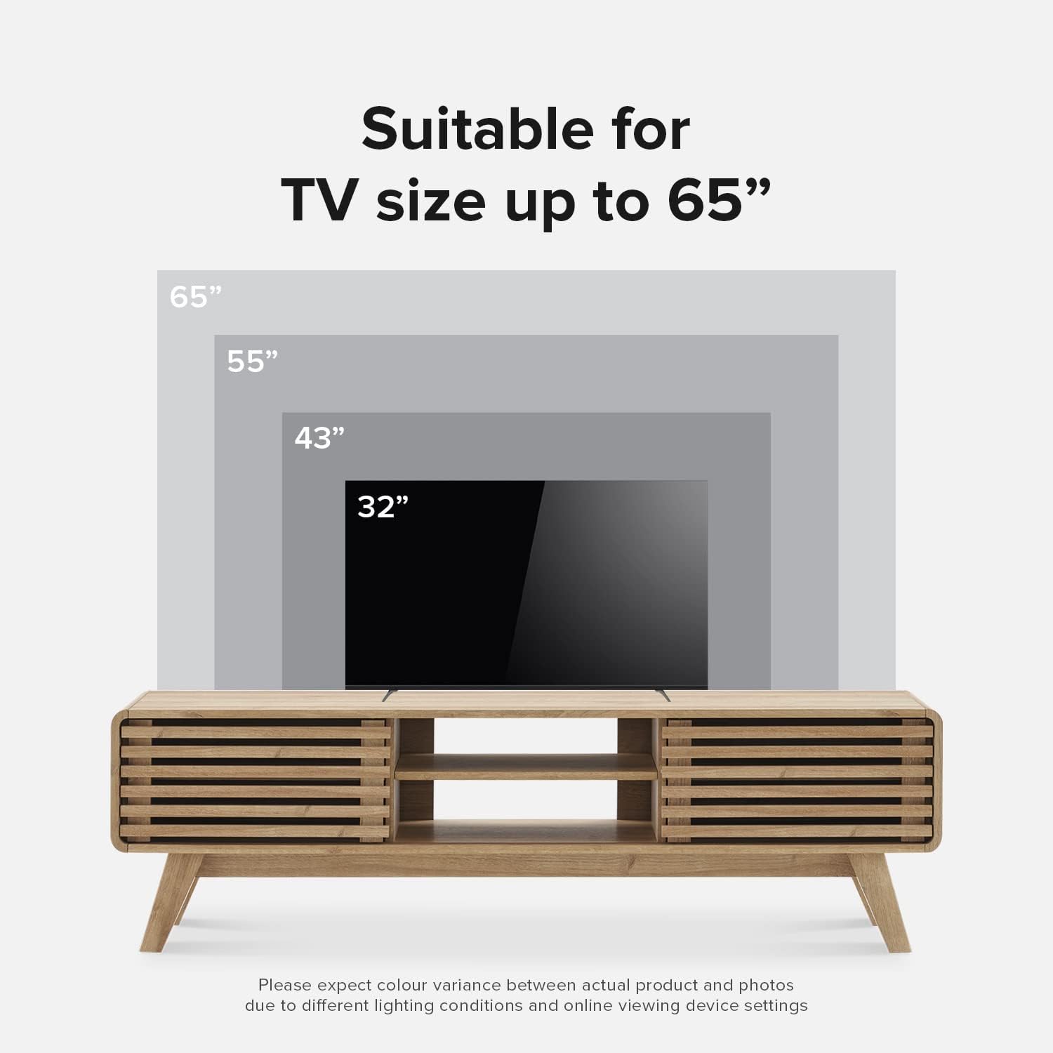 mopio Ensley TV Stand, Mid Century Modern for 55/60/65 inch TV, Farmhouse TV Stand, Entertainment