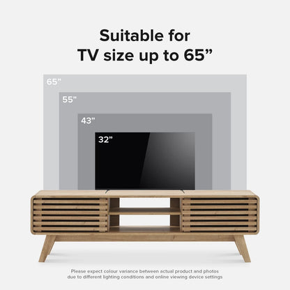 mopio Ensley TV Stand, Mid Century Modern for 55/60/65 inch TV, Farmhouse TV Stand, Entertainment