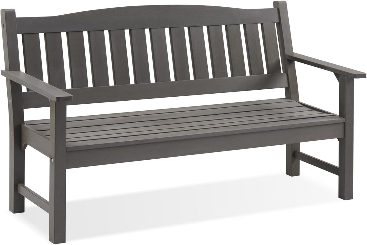 Psilvam 3-Person Outdoor Memorial Bench, All-Weather Poly Lumber Garden Bench, Rot-Resistant