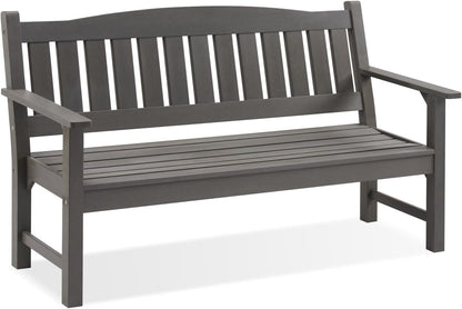 Psilvam 3-Person Outdoor Memorial Bench, All-Weather Poly Lumber Garden Bench, Rot-Resistant