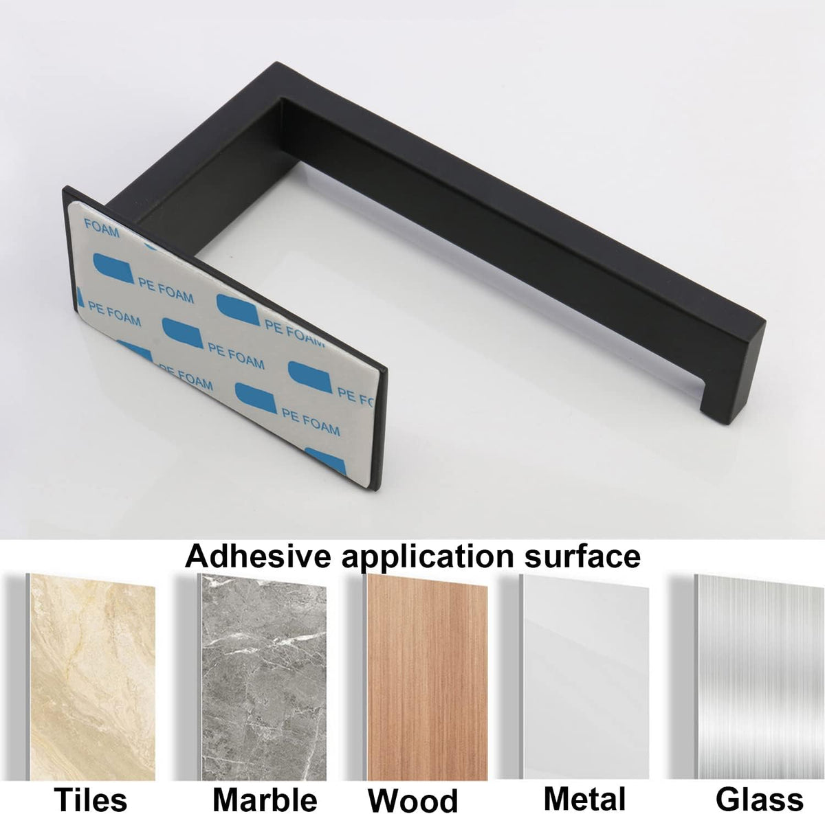 Toilet Paper Holder, Self Adhesive Tissue Holder Stainless Steel Rustproof Paper Roll Holder, No