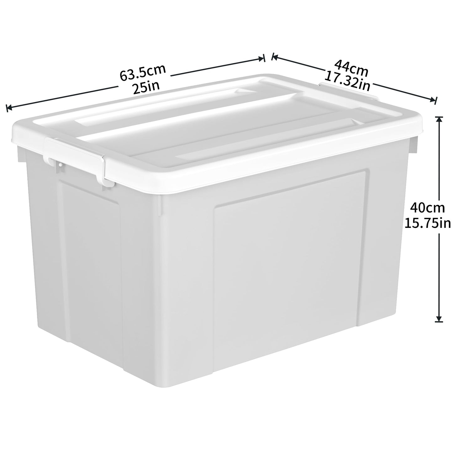 Cetomo Lidded Storage Bin with Handle, Tote Organizing Container with Wheels, Lid and Secure
