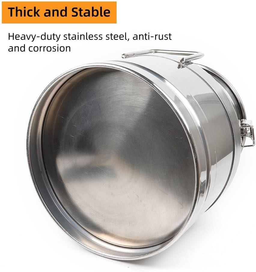 Stainless Steel Milk Can, 20 L/5.25 Gallon Heavy Duty Airtight Storage Canister Milk Bucket with