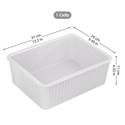 Cetomo Plastic Underwear Drawer Organizer with Lid, Lidded Storage Box for Bras, Plastic Basket for