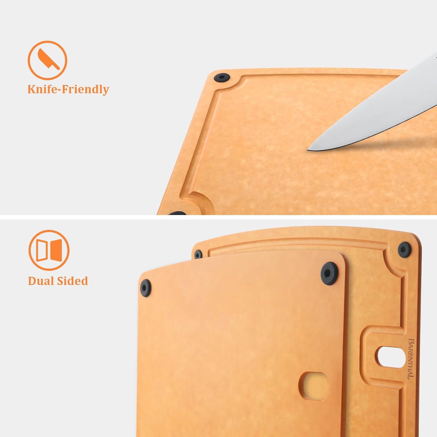 cutting boards for kitchen dishwasher - 2PC cutting board set double-sided with Non-Slip Feet and