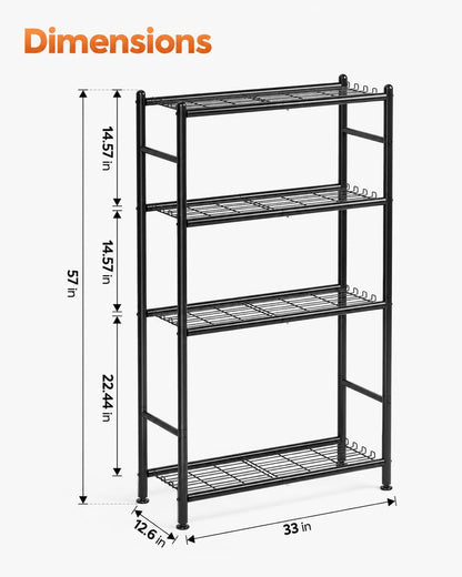 APEXCHASER Metal Storage Shelves 4-Tier, Wire Shelving Unit for Kitchen