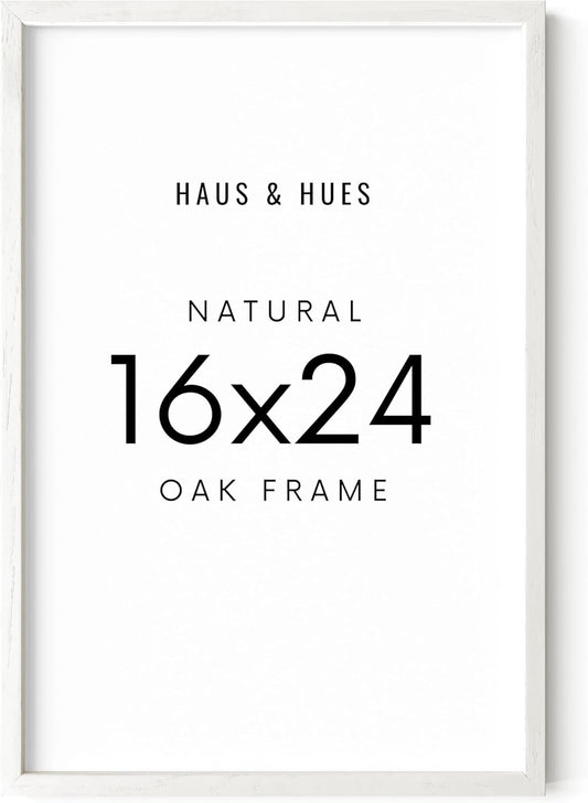 HAUS AND HUES 16x24 Frame - Set of 1 16 x 24 Poster Frame, 16x24 Picture Frame Light Wood, 16x24