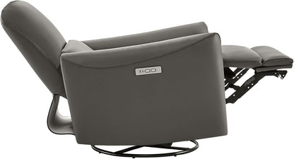 CHITA Power Recliner Chair Swivel Glider, FSC Certified Upholstered Faux Leather Living Room
