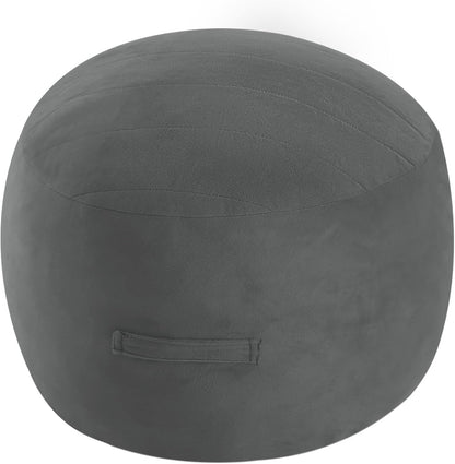 MeMoreCool Round Stuffed Pouf Ottoman Foot Rest, Floor Pouf Foot Stool with Soft Foam Chunk