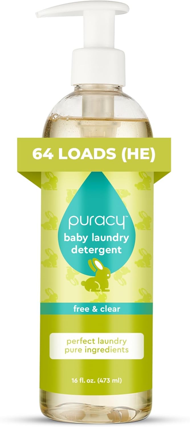 Puracy Liquid Baby Laundry Detergent - 1,4 Dioxane Free, Natural, Scent-Free Gentle Laundry