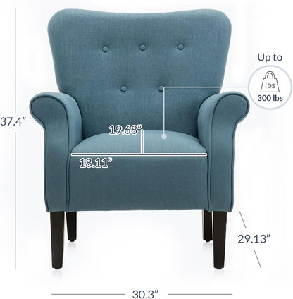 BELLEZE Modern Accent Chair, High Back Armchair, Upholstered Wingback Side Chair, Padded Single