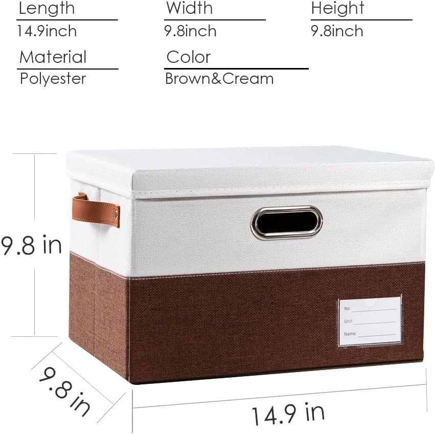 PRANDOM Foldable Storage Bins with Lids [3-Pack] Fabric Collapsible Storage Boxes Baskets Cubes