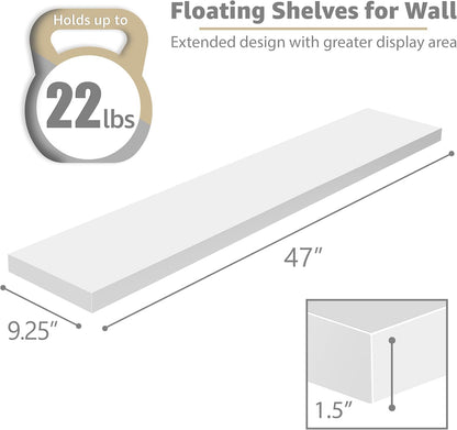 Sorbus Floating Shelves for Wall - 48 Inch Long Bathroom Shelves, Wall Decor for Bedroom, Kitchen