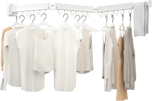 Clothes Drying Rack, Laundry Drying Rack Wall Mount, 3-Fold Wall Mounted Clothes Drying Racks for