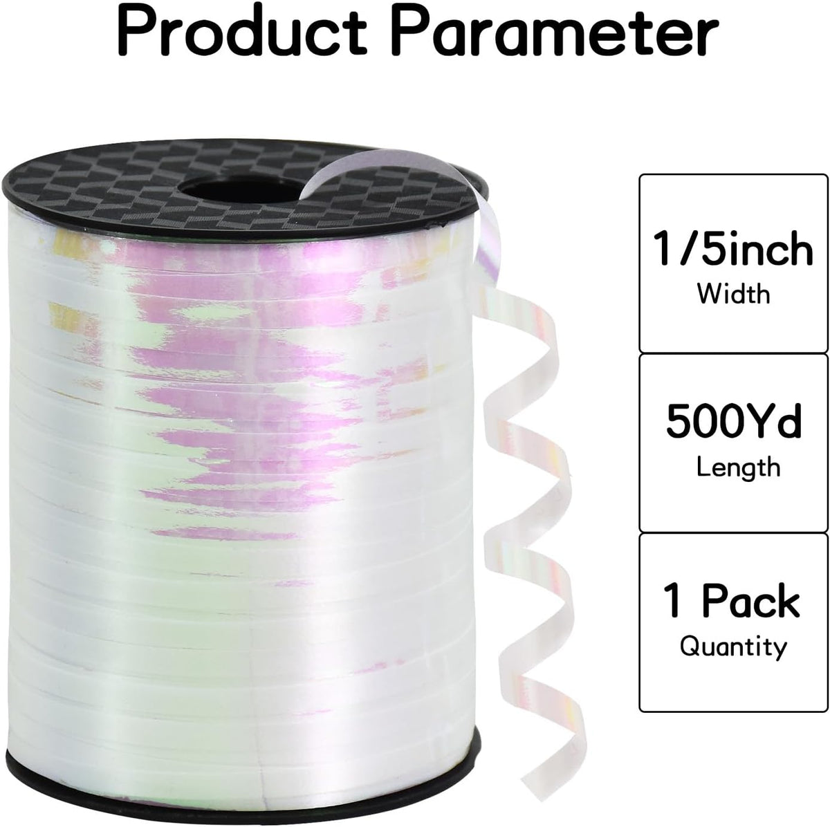 BEISHIDA 500 Yards White Ribbons Curling Ribbon 5mm for Gift Wrapping, Thin Curly Ribbon for Craft