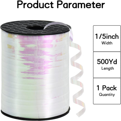 BEISHIDA 500 Yards White Ribbons Curling Ribbon 5mm for Gift Wrapping, Thin Curly Ribbon for Craft