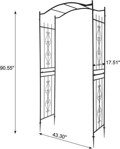 VINGLI Garden Arbor, Arch for Wedding Ceremony Party, Christmas Garden Decor Steel Garden Trellis
