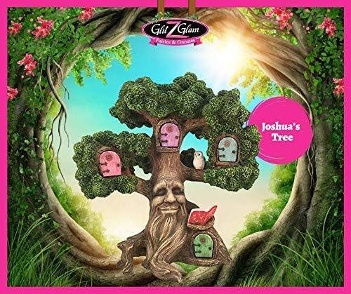 GlitZGlam Fairy Garden Enchanted Joshua's Miniature Tree (10.5 Inch Tall) for Fairies and Lawn