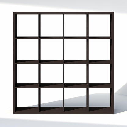 Furinno Cubic Extra Thick 16-Cube Closet Organizers and Storage, Dark Oak