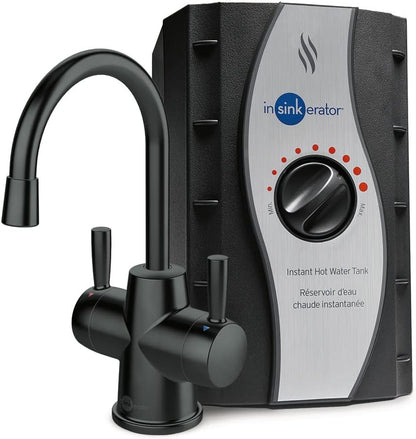 InSinkErator Stainless Steel Tank, HC250MBLK-SS HOT250 System, 2-Handle Drinking Faucet in Matte