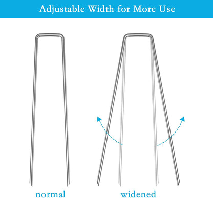 RAOOKIF 12 Inch Long Galvanized Garden Landscape Staples, 20/50/100/200Pcs Metal Stakes for