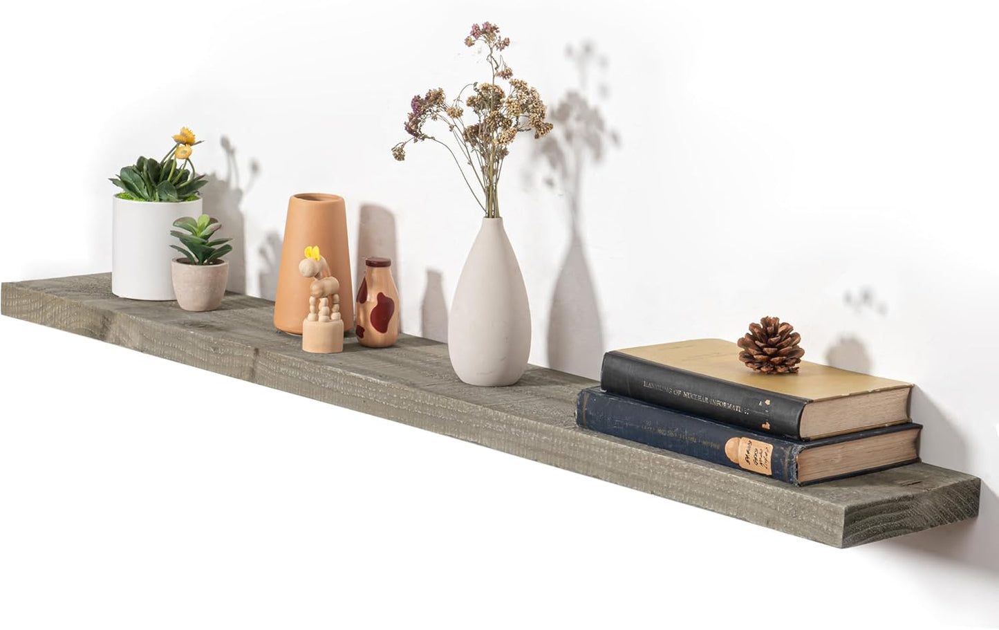 Fun Memories Floating Shelves for Wall Dec, 48"x8" Rustic Reclaimed Wood Shelves, Heavy-Duty Wall