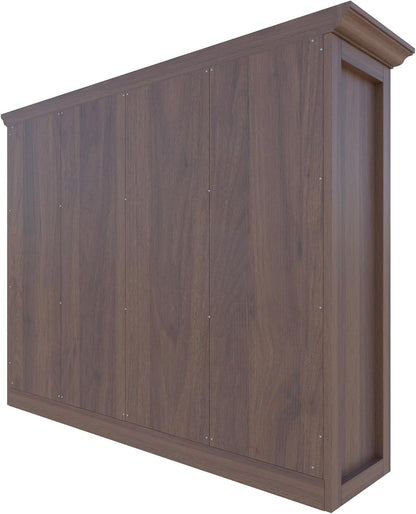 Cube Shelf Bookcase with Base - Wooden 3 Tiers Floor Standing Low Storage Cabinet for Home and