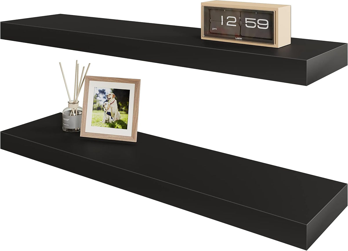 BAMEOS Floating Shelf,Wall Shelf,Decor Wall Mounted Shelves,Hanging Shelf Set L24xW6 for Bathroom