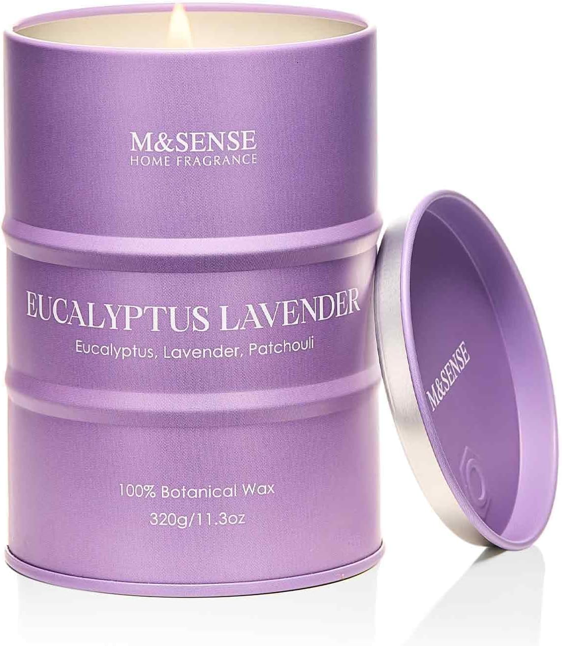 M&SENSE Eucalyptus Lavender Scented Candles Natural Non Toxic, Aromatherapy Candle for Stress