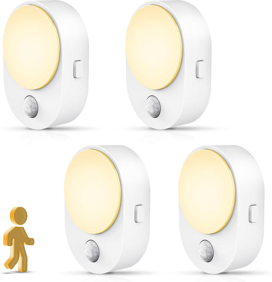 L LOHAS LED Plug in Night Light with Motion Sensor and Dusk to Dawn Sensor,[4-PACK] Night Lights